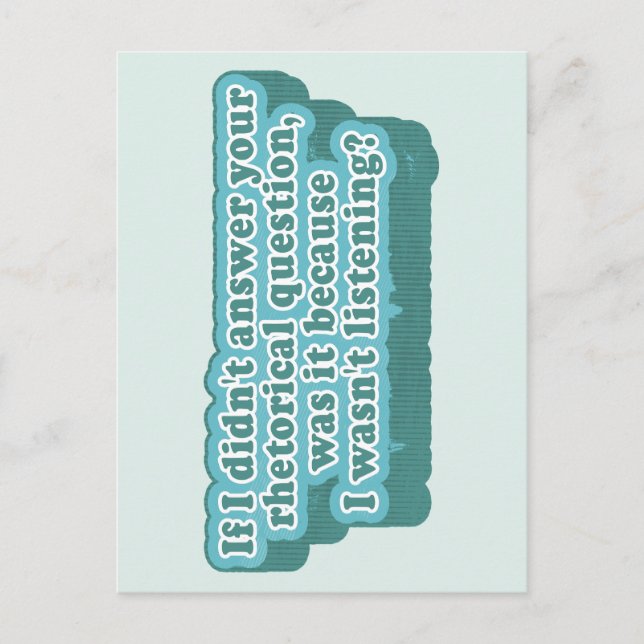 Rhetorical Questions Funny Grammar Postcard (Front)