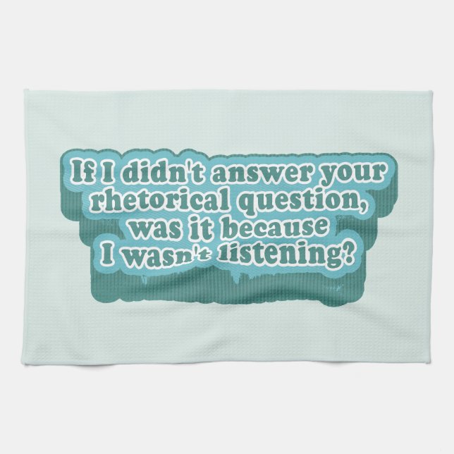 Rhetorical Questions Funny Grammar Tea Towel (Horizontal)