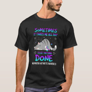 Rheumatoid Arthritis Awareness Cat Ribbon T-Shirt
