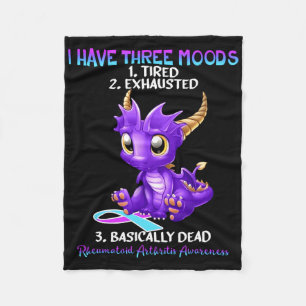 Rheumatoid Arthritis Awareness Dragon I Have Three Fleece Blanket