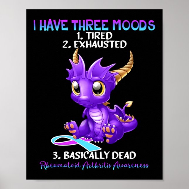 Rheumatoid Arthritis Awareness Dragon I Have Three Poster (Front)
