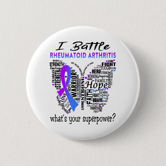 Rheumatoid Arthritis Awareness Month Ribbon Gifts 6 Cm Round Badge (Front)