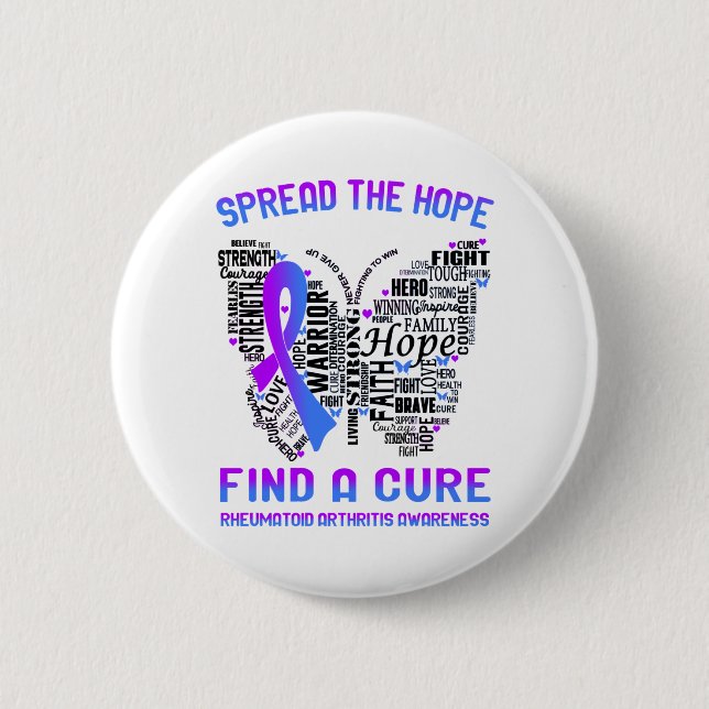 Rheumatoid Arthritis Awareness Month Ribbon Gifts 6 Cm Round Badge (Front)