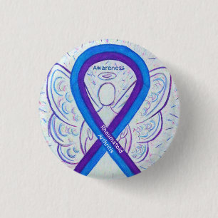 Rheumatoid Arthritis Awareness Ribbon Angel Pin