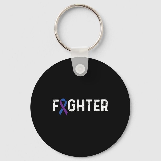 Rheumatoid Arthritis Awareness Ribbon Ra Fighter  Key Ring (Front)