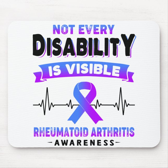 Rheumatoid Arthritis Awareness Ribbon Support Gift Mouse Mat (Front)