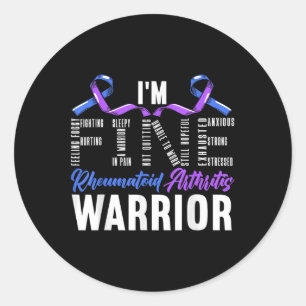 Rheumatoid Arthritis Warrior Autoimmune Disorder Classic Round Sticker