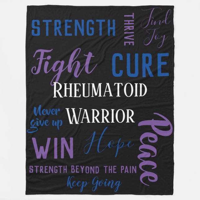 Rheumatoid Arthritis Warrior Fleece Blanket (Front)