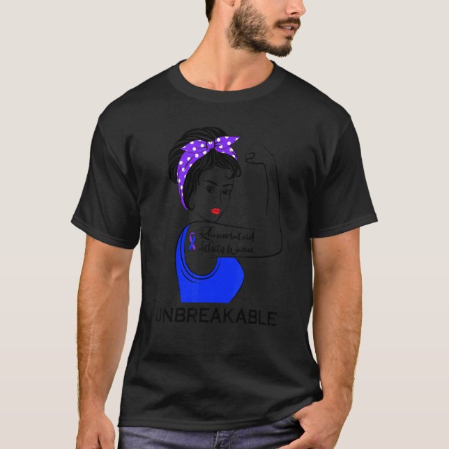 Rheumatoid Arthritis Warrior Unbreakable Awareness T-Shirt (Front)