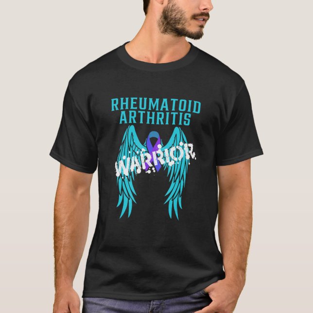 Rheumatoid Arthritis Warrior With Angel Wings T-Shirt (Front)