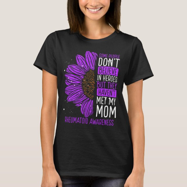Rheumatoid Awareness Ribbon Mom Warrior T-Shirt (Front)