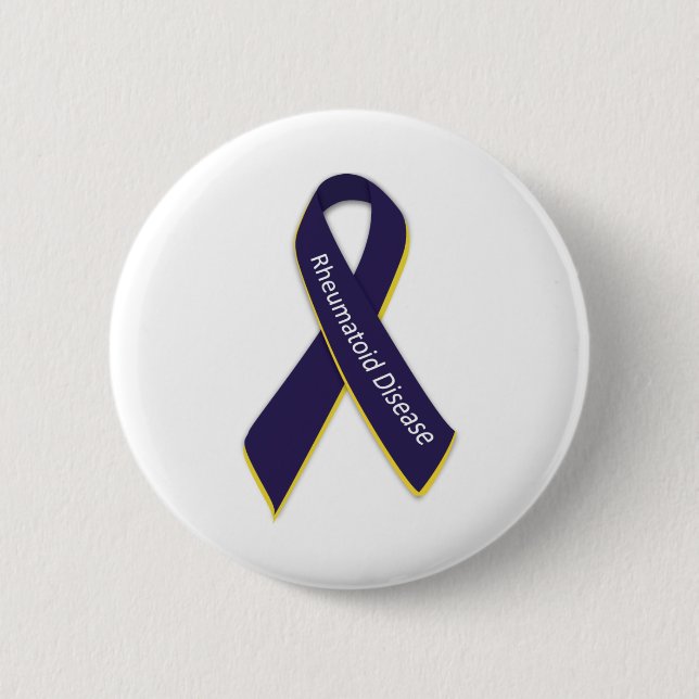 Rheumatoid Disease Awareness Ribbon 6 Cm Round Badge (Front)