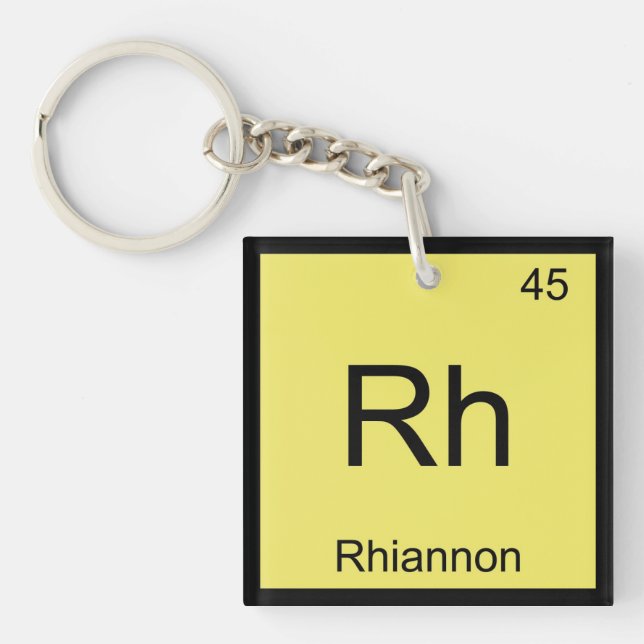 Rhiannon Name Chemistry Element Periodic Table Key Ring (Front)
