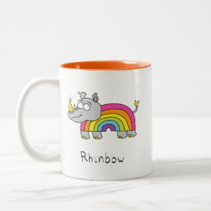 Rhinbow Rhino Rainbow Coffee Mug Orange
