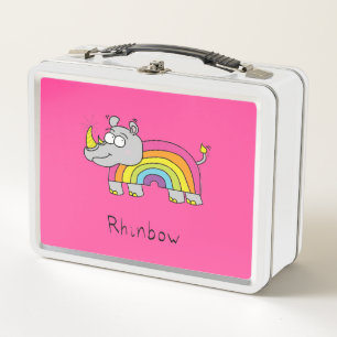 Rhinbow Rhino Rainbow Lunch Box Pink
