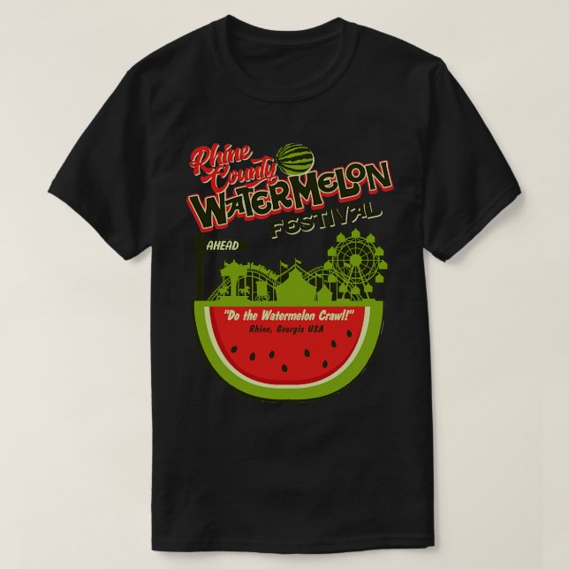 Rhine County Watermelon Festival Watermelon Crawl T-Shirt (Design Front)
