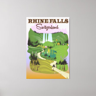 Rhine falls Switzerland travel poster Canvas Print