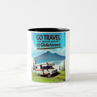 Rhine falls Switzerland travel poster Two-Tone Coffee Mug