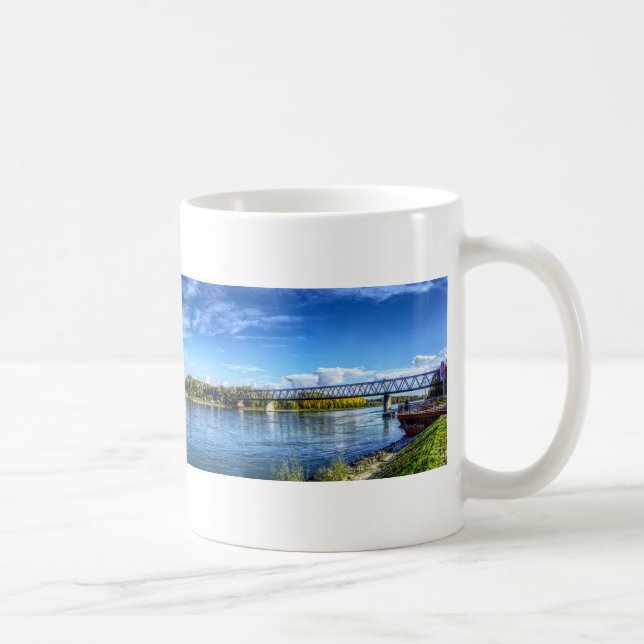 Rhine River and Bridge Panorama Coffee Mug (Right)