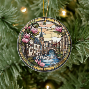 Rhine River Germany Ceramic Tree Decoration