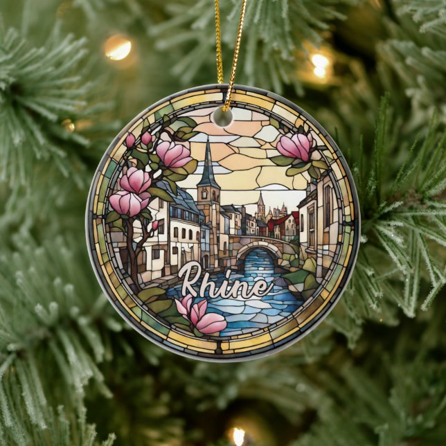 Rhine River Germany Ceramic Tree Decoration (Tree)