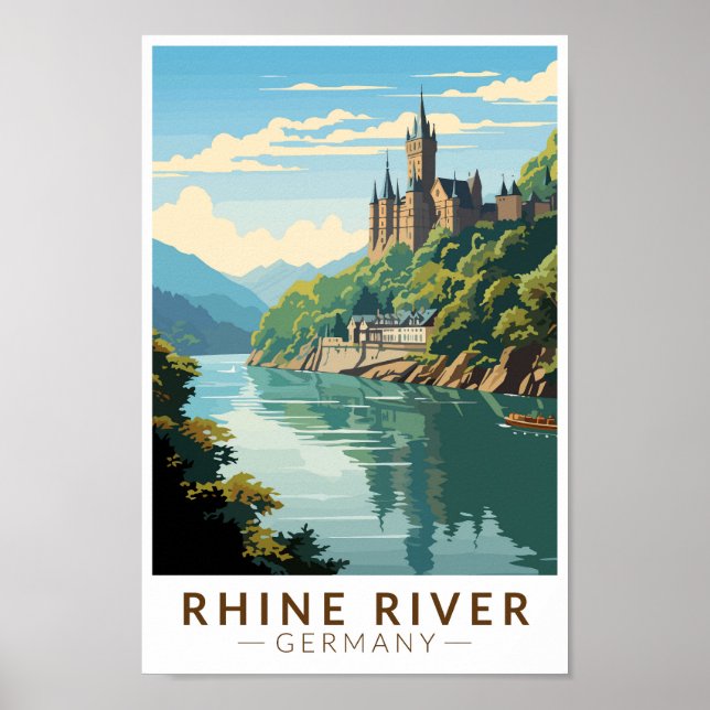 Rhine River Germany Section Travel Art Vintage Poster (Front)