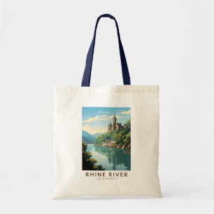 Rhine River Germany Section Travel Art Vintage Tote Bag