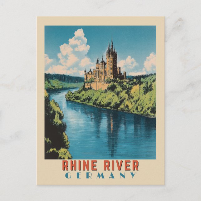 Rhine River Germany Vintage Travel Postcard (Front)