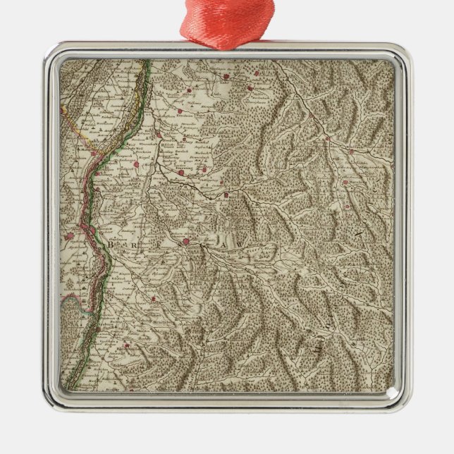 Rhine River Valley, France Metal Tree Decoration (Front)