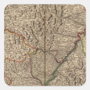 Rhine River Valley in Germany and France Square Sticker