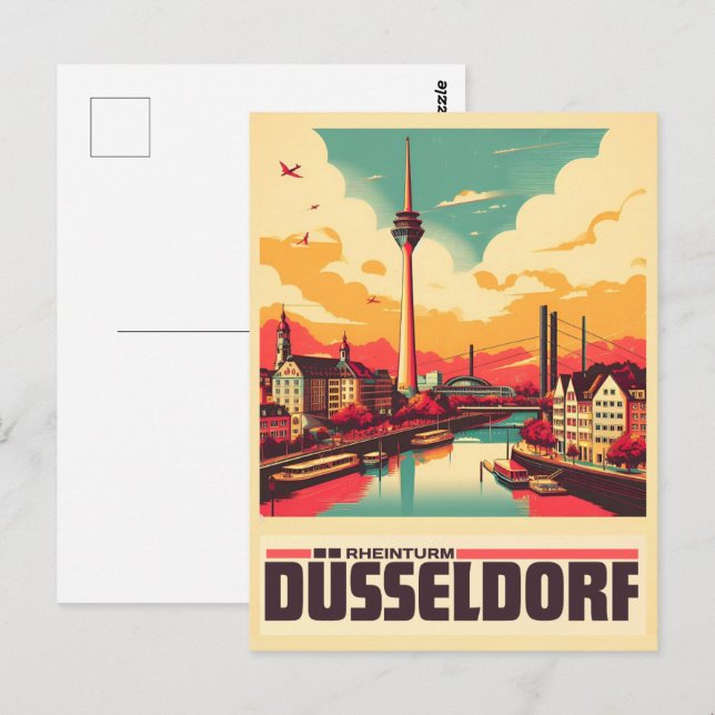 Rhine Tower Dusseldorf Rheinturm german gift Postcard (Front/Back)