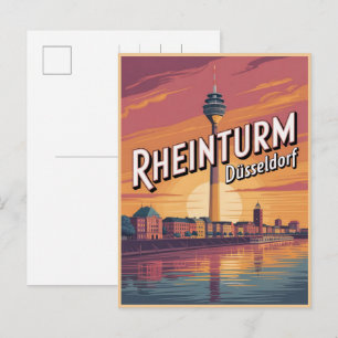 Rhine Tower Dusseldorf Rheinturm german gift Postcard
