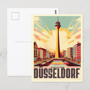 Rhine Tower Dusseldorf Rheinturm german gift Postcard