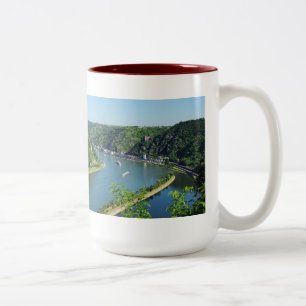 Rhine Valley at the Loreley Two-Tone Coffee Mug