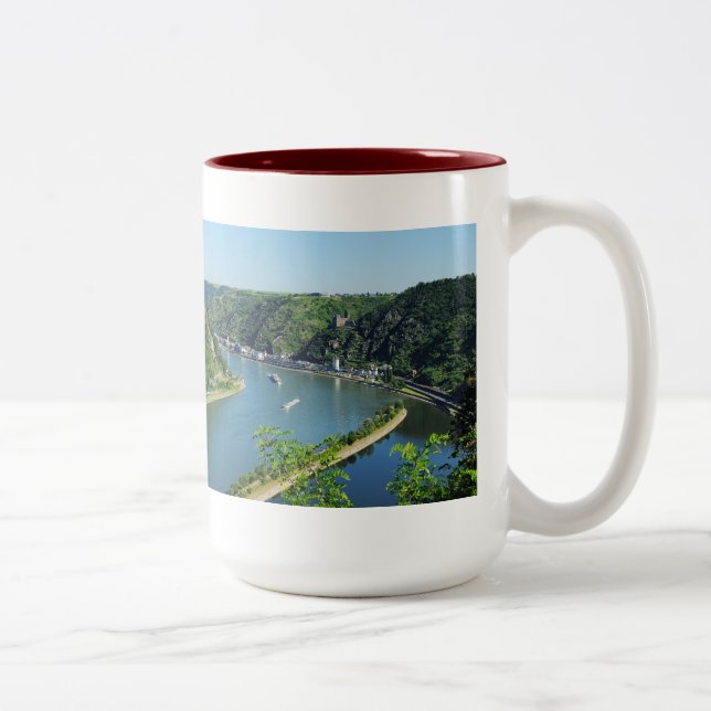 Rhine Valley at the Loreley Two-Tone Coffee Mug (Right)