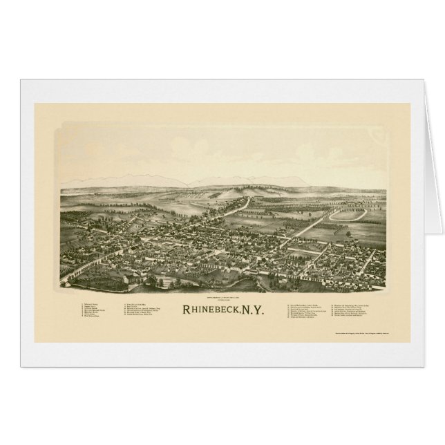 Rhinebeck, NY Panoramic Map - 1890 (Front Horizontal)