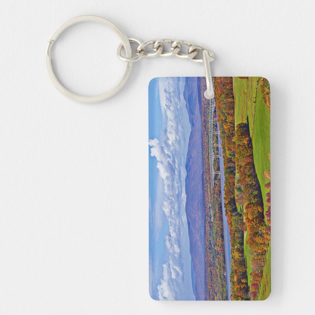 Rhinecliff Bridge in the fall Key Ring (Front)