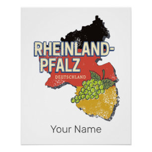 Rhineland-Palatinate Germany Federal State RLP Poster