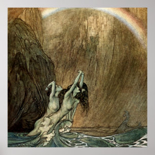 Rhinemaiden from Wagner’s “Ring” by Arthur Rackham Poster