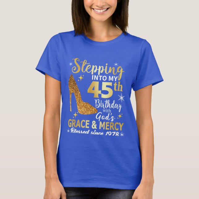 Rhinestone Birthday Shirt | 45 Years Old Birthday  (Front)