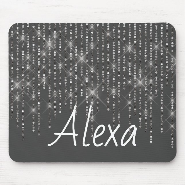 Rhinestone Bling with Name Mouse Pad (Front)