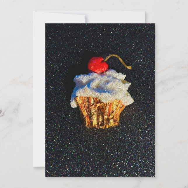 Rhinestone cupcake Holiday card (Front)