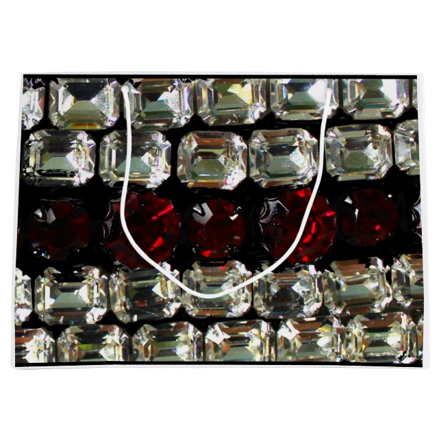 Rhinestone, diamonds, jewellery, gemstone, rubies large gift bag (Front)