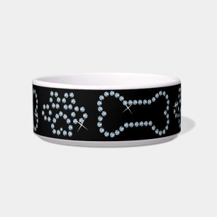 Rhinestone Dog Bowl Design. Bones & Paws DIamonds