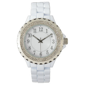 Rhinestone Enamel Watch for Women