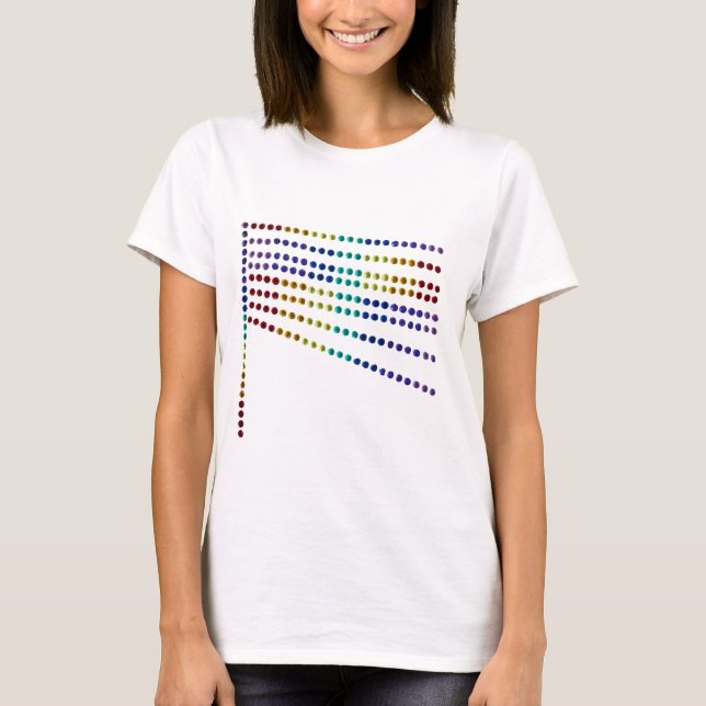Rhinestone gems sparkle all colours flag T-Shirt (Front)