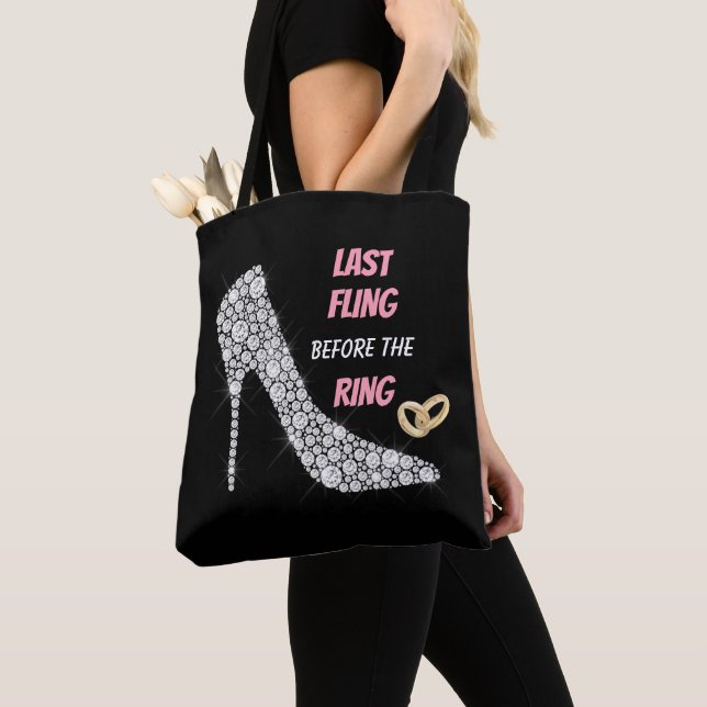 Rhinestone Heels Last Fling Tote Bag (Close Up)