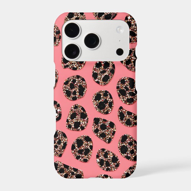 Rhinestone Leopard iPhone Case | Y2K Glam Bling (Back)