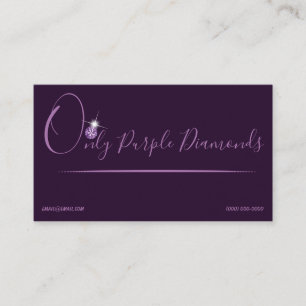 Rhinestone Logo Initial O Business Cards Purple