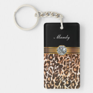 Rhinestone Monogram Keychains